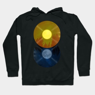 8 Songs About Day And Night - Vinyl Sun and Moon Design Hoodie